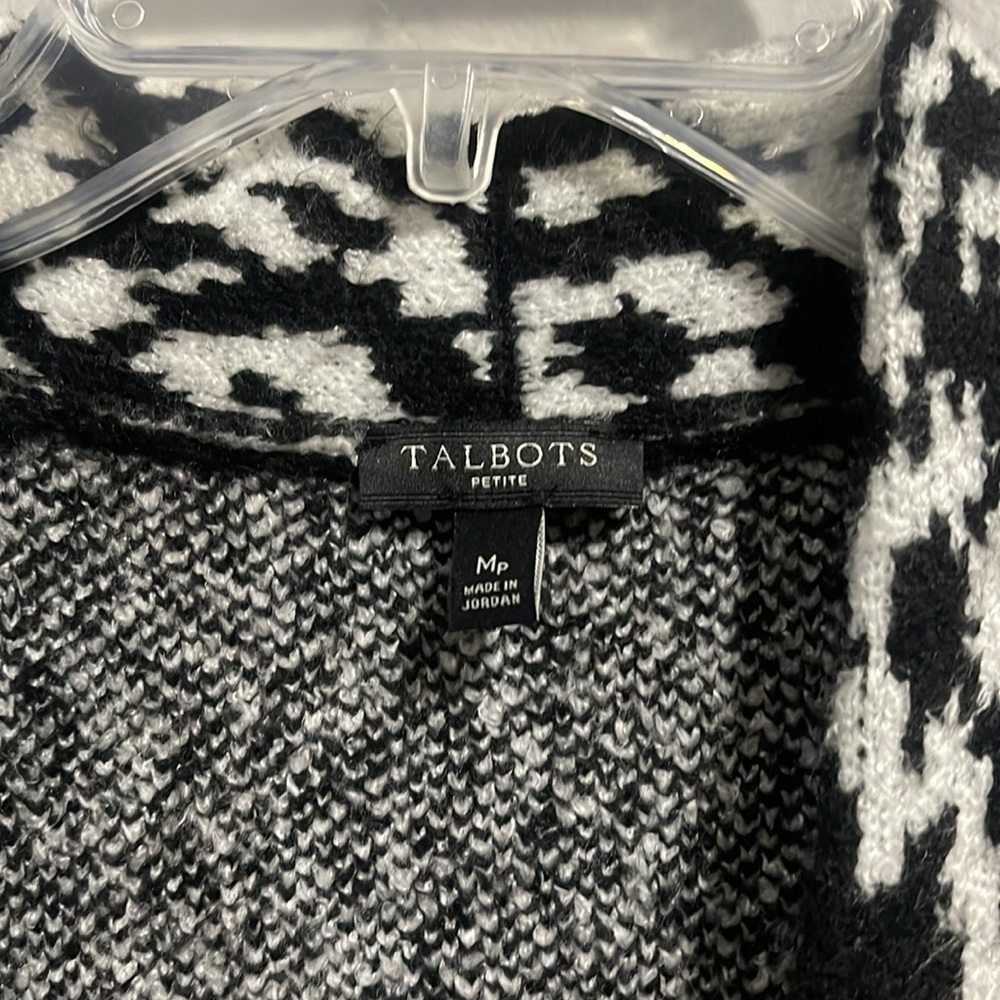 Talbots Open Front Cardigan - Leopard Print Medium - image 6